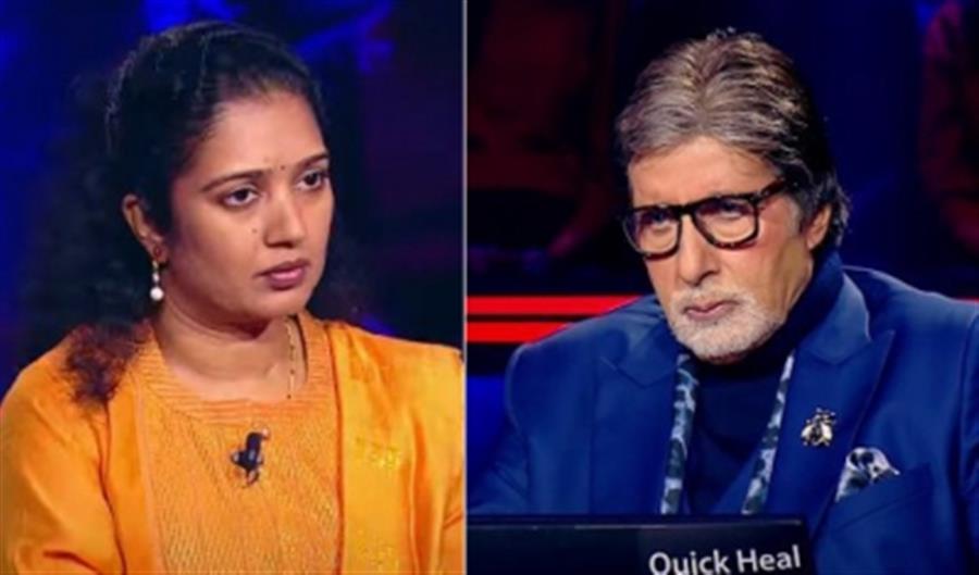 Big B takes skin care tips from 'KBC 14' contestant